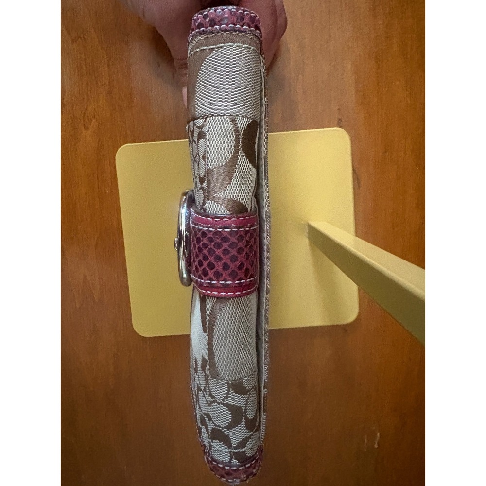 Coach Patchwork Signature Wallet Python Trim Burg… - image 6